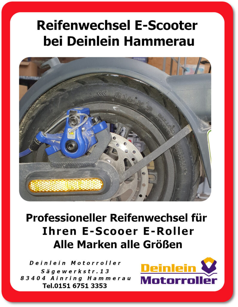 Reifenwechsel für E-Scooter E-Roller bei Deinlein Hammerau